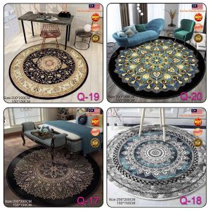 Round Coffee Table Carpet Modern Living Room Large Size Floor Mat Room Tatami Bedroom Carpet Crawling Mat 200*200cm