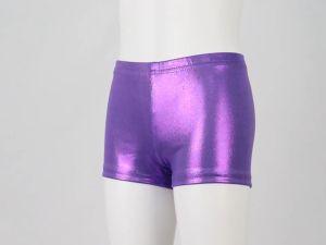 Girls Gymnastic Shorts Glitter Ballet Dance Shorts Metallic Spandex Shorts for Kid Girls