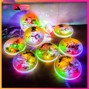 Dây đèn Led nháy rèm banh cầu tuyết trang trí Giáng Sinh Noen (cắm điện)  họa tiết ông già Noel/người tuyết xinh xắn