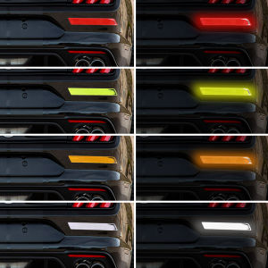 2PCS Car Rear Bumper Anti-collision Strip Night Reflective Car Sticker Decoration Universal Car Body Exterior Safety Alert Self-adhesive Reflector Strip