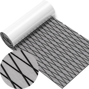 1900*350*6MM Eva Boat Decking Sheet Marine Flooring Anti Slip Pad With Rhombus Diamond Pattern Self-Adhesive Surfboard Traction