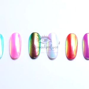 Nail Art Mermaid Powder Aurora Hiasan Kuku Bubuk Gosok Glazed Donut