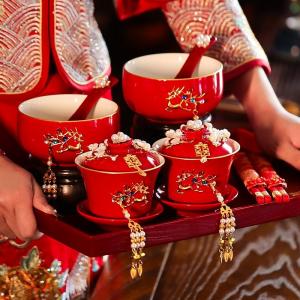 Wedding Tea Cup Set Red