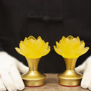 LED Lotus Lamp for Buddha Offering Long Burning Lamp Plug in Electric Buddha Light Altar Lamp Festival Decorations Gifts