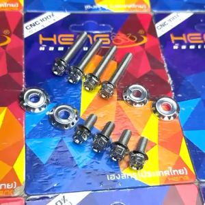 HENG FULL RADIATOR BOLT SET NMAX V1  V2  V3 / AEROX V1  V2 CNC GEAR  GOLD  SILVER  CONCAVE