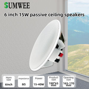 6 Inch 8ohm Ceiling Speaker Full range stereo sound Passive Speakers home Background Music system For Office Kitchen Living Room