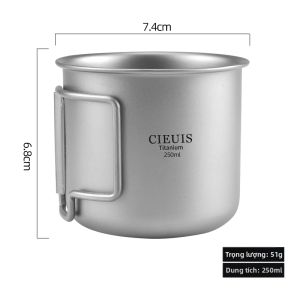 CIEUIS | Cốc Titanium Gấp Đựng Được