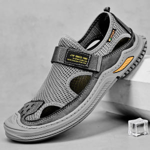 รองเท้าแตะชายหาดกันลื่นทนทานต่อการสึกหรอสำหรับผู้ชาย QIPAIBULLS รองเท้าแตะแบบสวมสบายสำหรับฤดูร้อน ระบายอากาศได้ดี