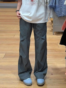 กางเกงทำงานแห้งเร็วสำหรับผู้ชาย กางเกงขายาวทรงตรงบางสบาย ๆ สำหรับฤดูร้อน กางเกงขายาวทรงตรงทรงตรงสำหรับฤดูร้อน