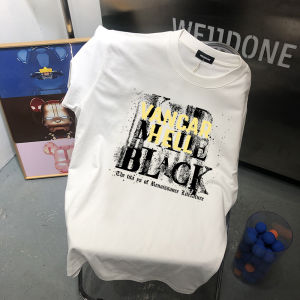 Áo Thun Nam Tay Ngắn Cotton Nguyên Chất Dáng Rộng Mùa Hè Phong Cách Hong Kong Thương Hiệu Thời Trang INS Áo Thun Thường Ngày