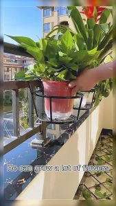 AKIRO HOME 22cm Balcony Plant Hanging Basket Flower Pot Holder Hanger Fence Planters Assemble Outdoor Plant Baskets Rak Pasu 花盆架