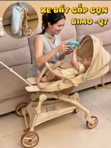 Xe Đẩy Gấp Gọn Chính Hãng Cao Cấp Cho Bé BIMO Q7 Ngả Tựa Lưng Nằm Đảo Ngồi 2 Chiều