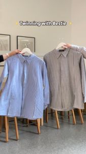 HAYNA Olivia Stripe Blouse (All Colors) - Kemeja Atasan Garis Salur Wanita Muslim