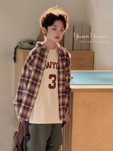 Áo Sơ Mi Kẻ Caro Phong Cách Hàn Quốc Cho Bé Trai Mùa Thu Thường Ngày Tay Dài Cotton Polyester Thoáng Khí Thoải Mái Cho Bé Trai