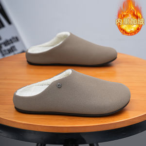 Large Size Mens Office Slip-On Cotton Slippers Soft Bottom Birkenstock Style Thong Slippers Breathable Flat Heel Rubber Sole