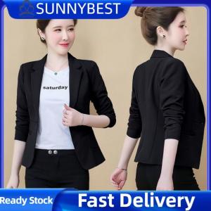 SUNNYBEST Women Blazer Coat Korean Style Casual Solid Color Slim Thin Suit Jacket