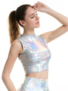 Slim-fit Vest High Neck Sleeveless Vest Street Style Polyester Short Length Regular Thickness Summer Collection Vest