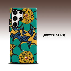 yellow green sunflower bee For Samsung Galaxy S26 S25 S24 A56 A36 Dual Layer Luxury Fashion Full Lens Protective Case