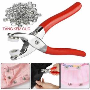 Kìm Bấm Cúc Đa Năng Kèm 100 Chi Tiết Cúc Bằng Thép Không Gỉ