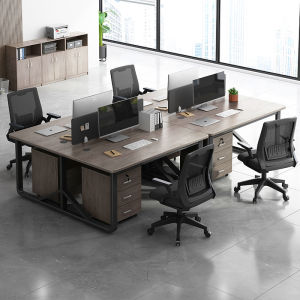 Employee Desk Combination Minimalist Design Suitable for 2 4 6 People