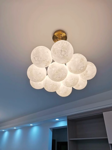 15cm White Spherical 3D Printed Pendant Light - Optional Tri-Color LED Equipped with 7/13/19 LED Beads