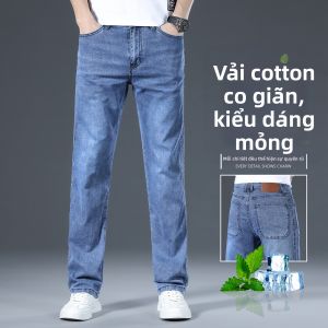 YOU XIN | Quần Jeans Nam Thẳng Chân Cao Cấp Co Giãn