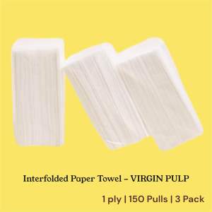 Interfolded Paper Towel 150 pulls 3 GFOR 99 VIRGIN PULP Paper Towel / Pull up Tissue/Virgin Pulp