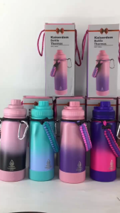 EasyGo Two tone Vacuum Stainless Bottle Tumbler Hot and Cold With Silicon Boot 600ml K335