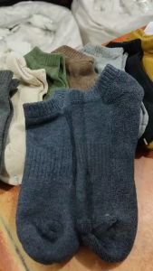 AS863 Kaos kaki tebal pendek semata kaki pria wanita bahan handuk katun 95 % empuk Men ankle socks Premium size besar 40-44