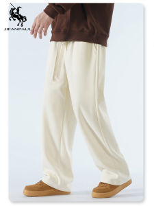 JIFANPAUL | Straight Leg Casual Sport Pants Mens Loose Cuffed Knit Jogger Pants