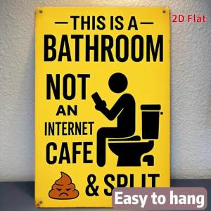 CIFbuy | Biển Hiệu Treo Tường Bằng Thiếc Cổ Điển 8x12 Inch "Đây Là Phòng Tắm Không Phải Quán Cà Phê Internet" - Trang Trí Nhà Cửa Quán Bar Quán Cà Phê Gara Hài Hước Bằng Kim Loại