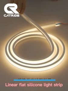 CATIRDE LED Strip Light Flexible Neon Lamp 220V DC Waterproof Narrow Neon Home Bedroom Cabinets Wall Outdoor Decoration