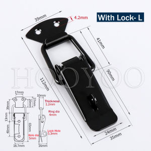 Stainless Steel Duck-Mouth Buckle Hook Lock Sealing Barrel Black for Sealed Pails Hardware Storage Containers