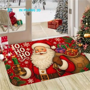 Thảm Chùi Chân Ông Già Noel VIKAMA Thảm Chùi Chân Chống Trượt Trong Nhà/ngoài Trời Thảm Lối Vào Trong Nhà/ngoài Trời Tiệc Lễ Hội Trang Trí Nhà Cửa Polyester Chống Phai Màu