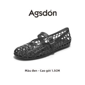 Agsdon | Dép Jelly Mềm Đế Mary Jane Hơi Thở Mùa Hè Phong Cách Crystal