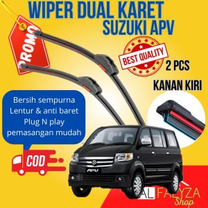 Promo Wiper Kaca Mobil Frameless Double Karet Dual Blade Suzuki Apv Sepasang 2 Pcs Kanan Kiri