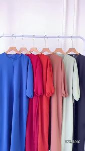 DRESS GAMIS KRINGKELS 4 UKURAN M & L & XL & XXL MIDI DRESS GAMIS MASA KINI