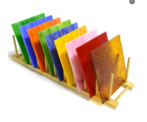 2 Pcs 10x10cm/10x15cm/15x15cm Stained Glass Sheets with Transparent Texture Mosaic Glass for DIY Handicrafts and Decoration