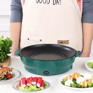 Chảo nướng điện mini đa năng 26cm bếp nướng điện mini 2 công tắc nhiệt 300w- 600w