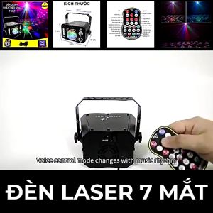 Đèn LAZER 7 Mắt Cảm Ứng Nháy Theo Nhạc Thế Hệ Mới dùng trong vũ trường cao cấp
