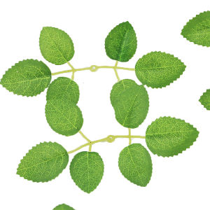 แจกันตกแต่งบ้านใบกุหลาบใบไม้ต้นไม้จำลองสีเขียว12ซม. บรรจุภัณฑ์ช่อดอกไม้ตกแต่ง Diy ทำจากวัสดุแฮนด์เมด (20ชิ้น/แพ็ค)