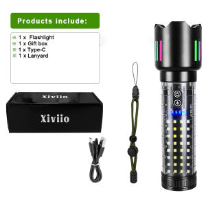 Strong Light LED Flashlight Rechargeable Lamp With COB Light Super Bright Lantern Long Range Flashlights Outdoor Fishing Camping