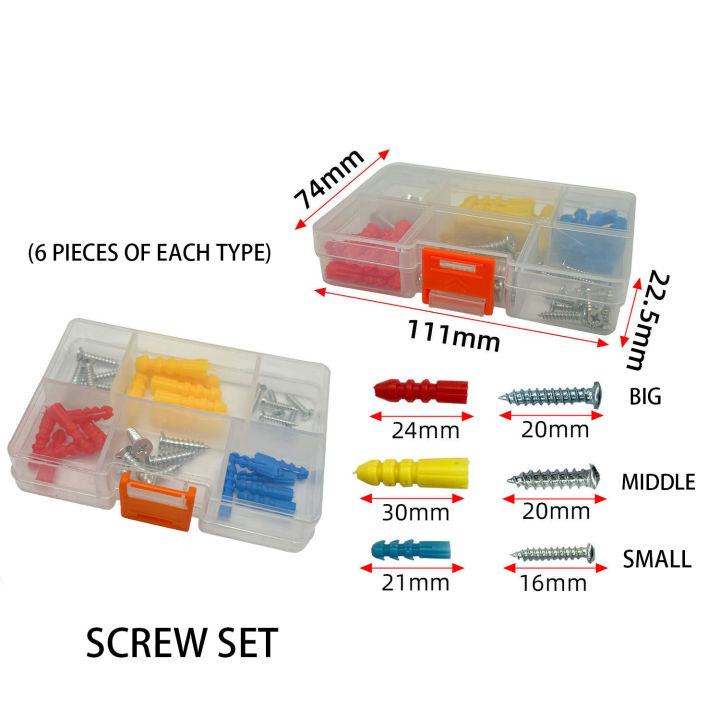Plastic Self-Drilling Drywall Rib Anchors (With Screws) Assortment Kit ...