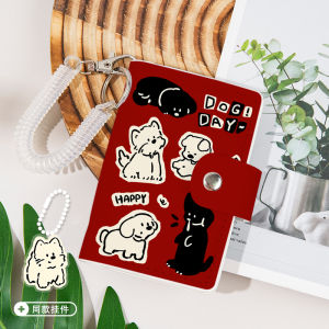 Leather Card Holder Womens New Year Style Dog Cutout Design Multi-Card Slot ID Document Organizer Large Capacity PU Wallet