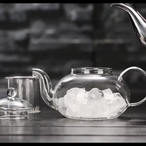 400/600/1000ml Clear Glass Teapot With Infuser Tea Pot Stovetop Safe Loose Leaf And Blooming Tea Maker Heat-resistant