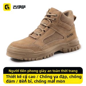 GUYISA | Giày bảo hộ lao động chống va đập đâm xuyên chống nước bền chắc cho công việc