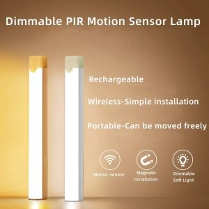 1pc Wireless Rechargeable LED Motion Sensor Cabinet Light - Ideal for Closet Kitchen Wardrobe Stairs - Battery Operated Night