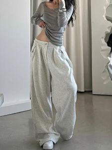 American Retro Womens Loose Wide Leg Pants Jazz Dance Casual High Waist Loose Slimming Autumn 2025 New Style Soft Comfortable