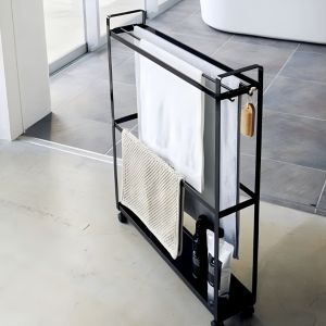 ราวตากผ้าขนหนู แบบมีล้อเลื่อน ปรับความสูงได้ มี2สีให้เลือก ราวแขวนผ้าเช็ดตัวสไตล์มินิมอล