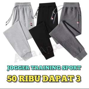 JOGGER SWEAT 50 RIBU DAPAT 3 PCS BAHAN TRAINING SPORT PILIHAN TERBAIK ADEM RINGAN BAYAR SAAT SAMPAI